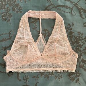 Victoria’s Secret Light Pink Unlined Racerback Lace Bralette Women Size Large